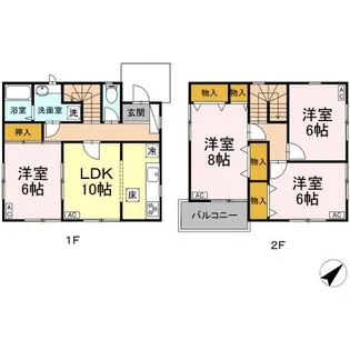 東京都東久留米市滝山7【一戸建】の間取り