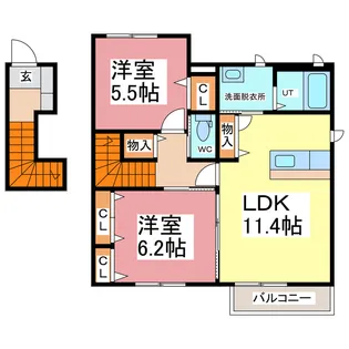 リヴェール ユィチア【2階】の間取り