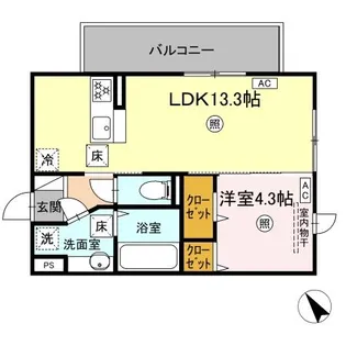 TORISIA新八代【1階】の間取り