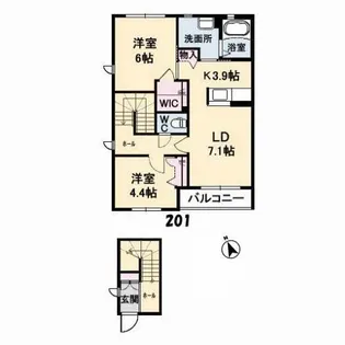 シャーメゾンロビンソン【2階】の間取り
