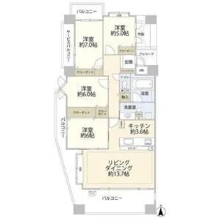 ネオグランデ藤ヶ丘【7階】の間取り