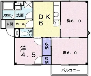 千葉県千葉市稲毛区長沼町【アパート】の間取り