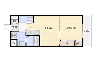 大阪府大阪市平野区長吉長原東3【マンション】の間取り