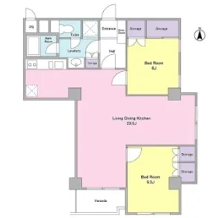 ベルファン西麻布【2階】の間取り