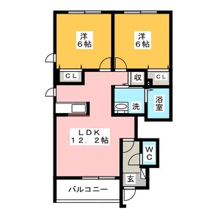 スリーピース B【1階】の間取り