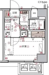 ハーモニーレジデンス大森WEST【9階】の間取り