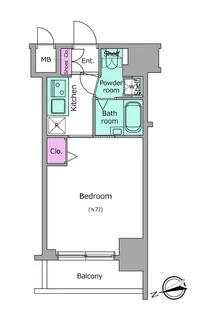 レジディア銀座東【6階】の間取り