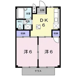 シティハイツ東川B【1階】の間取り