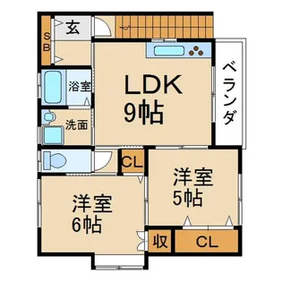 クレヨンハウス【2階】の間取り