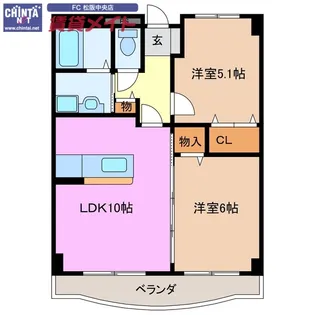 オビー・ビュー【3階】の間取り