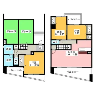 OSM植田 弐番館【1階】の間取り