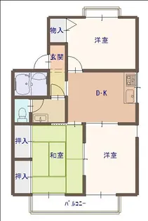 Kフォート福C棟【1階】の間取り