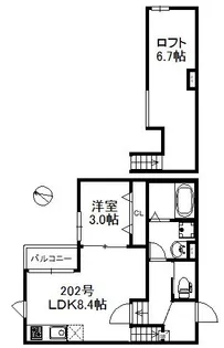 ベルフルール旭【2階】の間取り