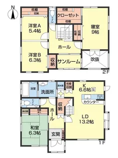 秋田県秋田市寺内字イサノ【一戸建】の間取り