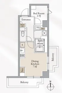 クロスレジデンス高田馬場【4階】の間取り