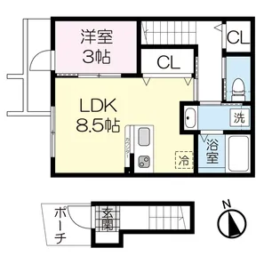 カーサグラシア中江【2階】の間取り
