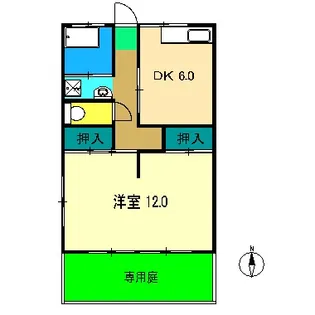 ハイツかりん【1階】の間取り