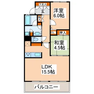 エイルヴィラ上通りサンアベニュー【13階】の間取り