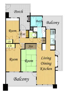 ルネステージ登戸【2階】の間取り