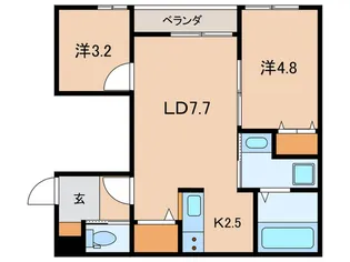 リュエル戸越【1階】の間取り