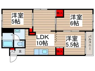 小金原第3コーポラス【2階】の間取り