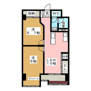 花車ビル中館【4階】の間取り