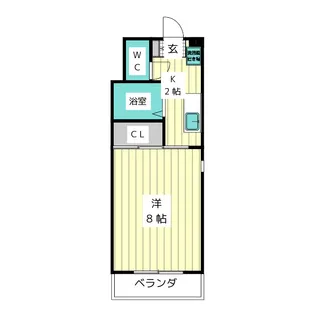 サンライズ高間【1階】の間取り