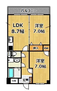 リラ姫里【5階】の間取り