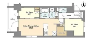 ジオエント上野稲荷町【14階】の間取り