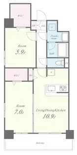 ベレッツァ文京【6階】の間取り