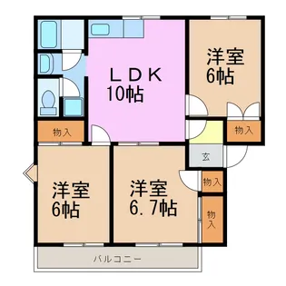 サニーヒルズ鳴丘【2階】の間取り