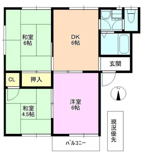 クレセントヴィレッジA【2階】の間取り
