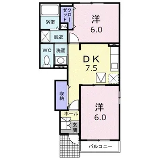 レーゲンボーゲンA【1階】の間取り