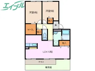 セントポーリアC棟【1階】の間取り