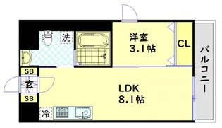 ラシーヌ日本橋【12階】の間取り