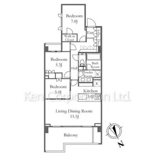 ザ・パークハウス代々木大山レジデンス【3階】の間取り