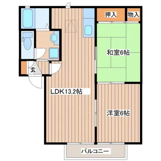 カンターヴィレI【1階】の間取り
