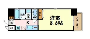 セレニティー名駅【9階】の間取り