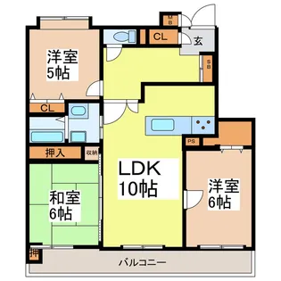 山内ヴィラージュ本町【5階】の間取り