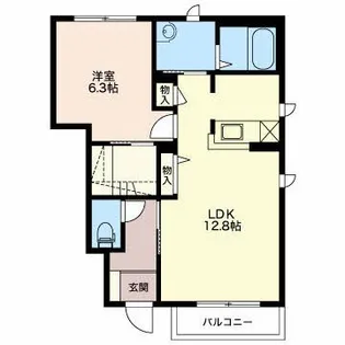 ディアコートF A【1階】の間取り