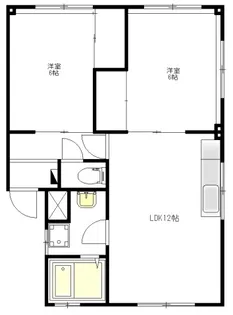 内竹ハイツB棟【2階】の間取り