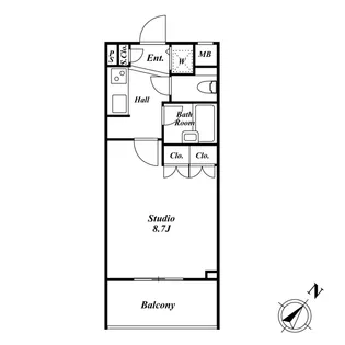 スペーシア三軒茶屋弐番館【5階】の間取り