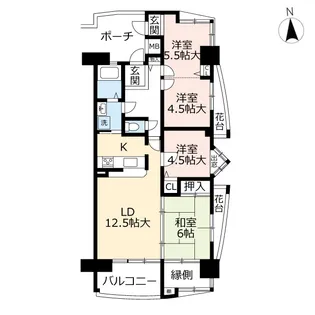 URシーサイドももちサウスステージ【4階】の間取り