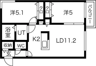 リベルテ菊水【4階】の間取り