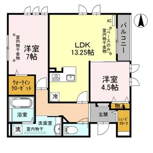 Vantaa Polku(ヴァンター ポルク)【3階】の間取り