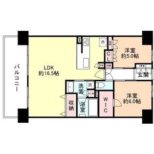レーベン富山神通本町 ONE TOWER【6階】の間取り