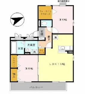 リビングタウン南生駒A【2階】の間取り