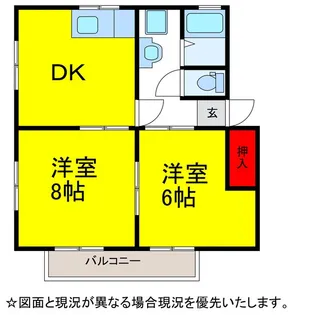 シティハイムSAKI B棟【2階】の間取り