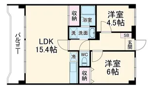 シャトー春日部B棟【2階】の間取り