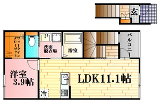 ラヴァンリヴィエールB【2階】の間取り